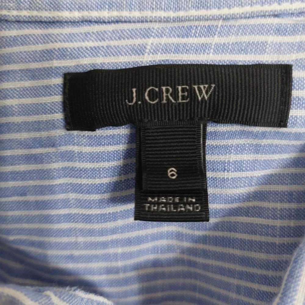 J. Crew Blue and White Striped Button-Down Shirt